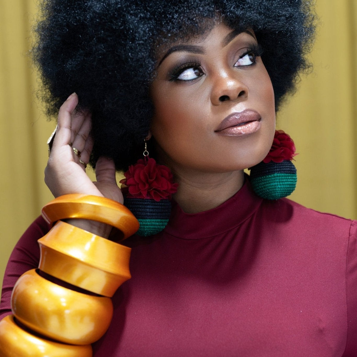 Stacked Aye Wura Statement Bangles — African statement jewelry at the TruFaceByGrace boutique in Springfield, Virginia