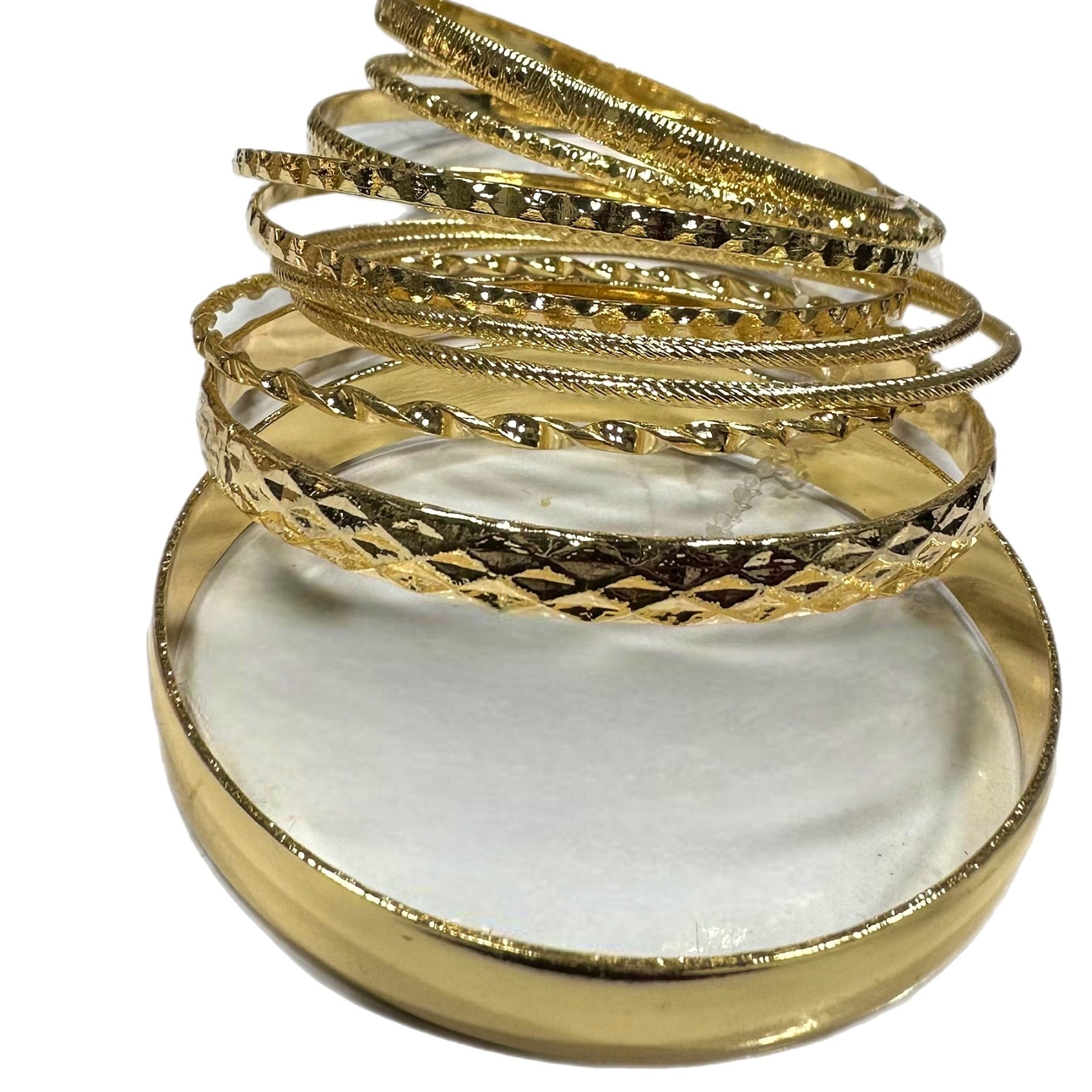 10 piece Gold plated bracelet set - Trufacebygrace