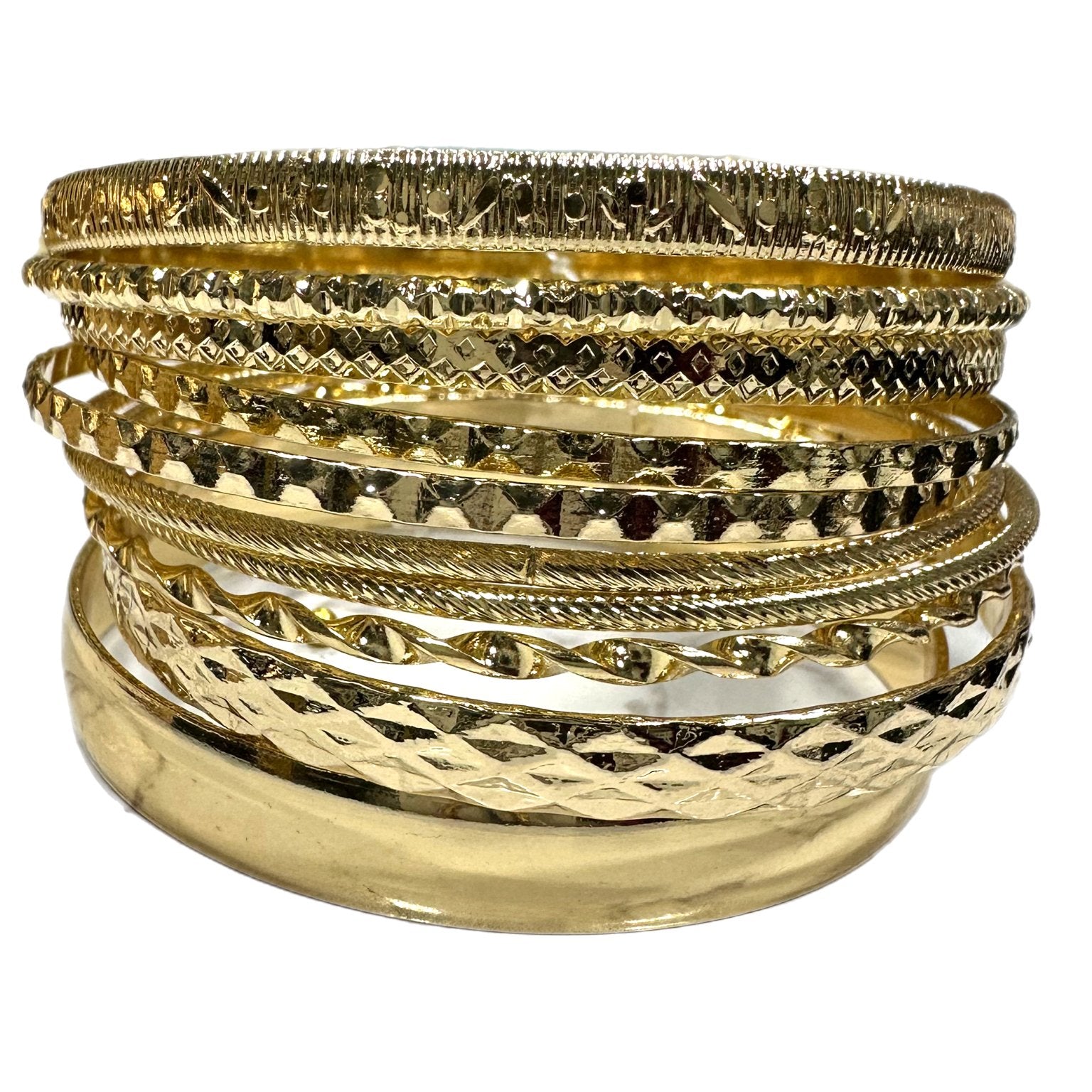 10 piece Gold plated bracelet set - Trufacebygrace