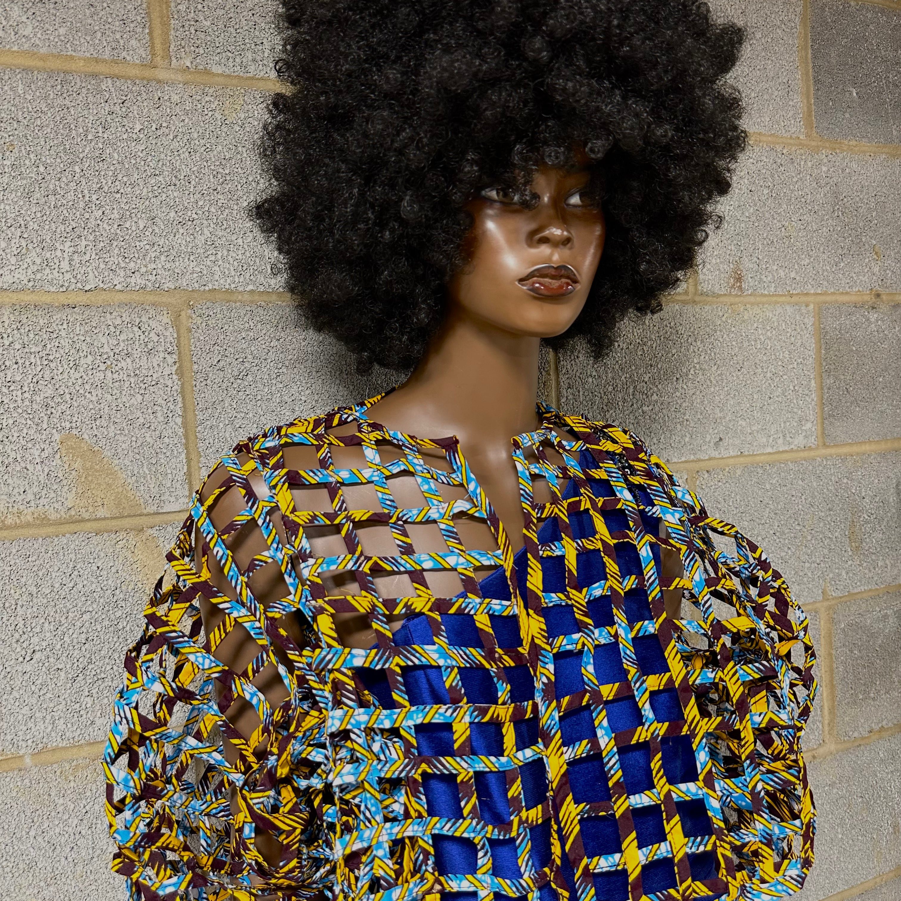 Ankara laced / Net short top/Coverup - trufacebygrace