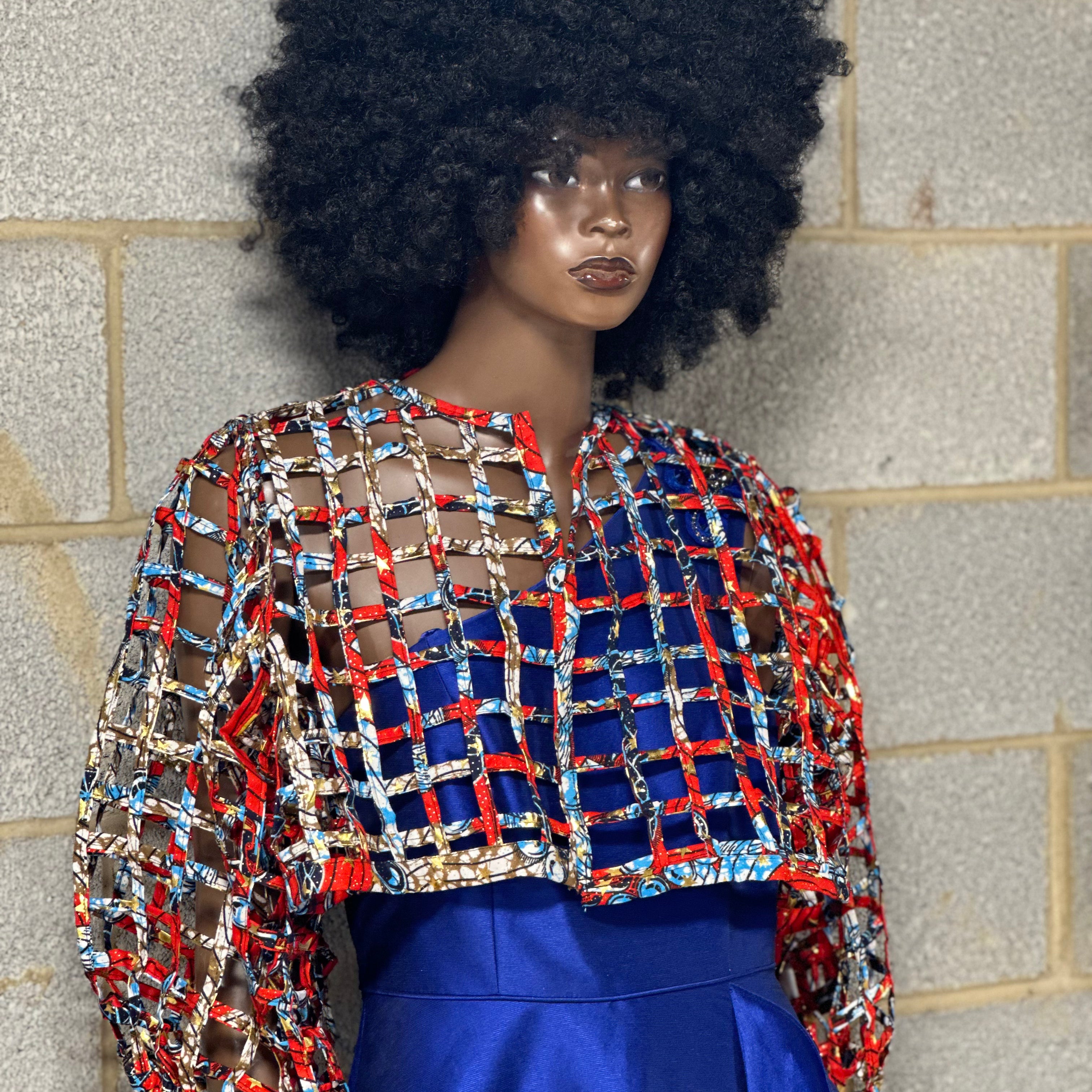 Ankara laced / Net short top/Coverup - trufacebygrace