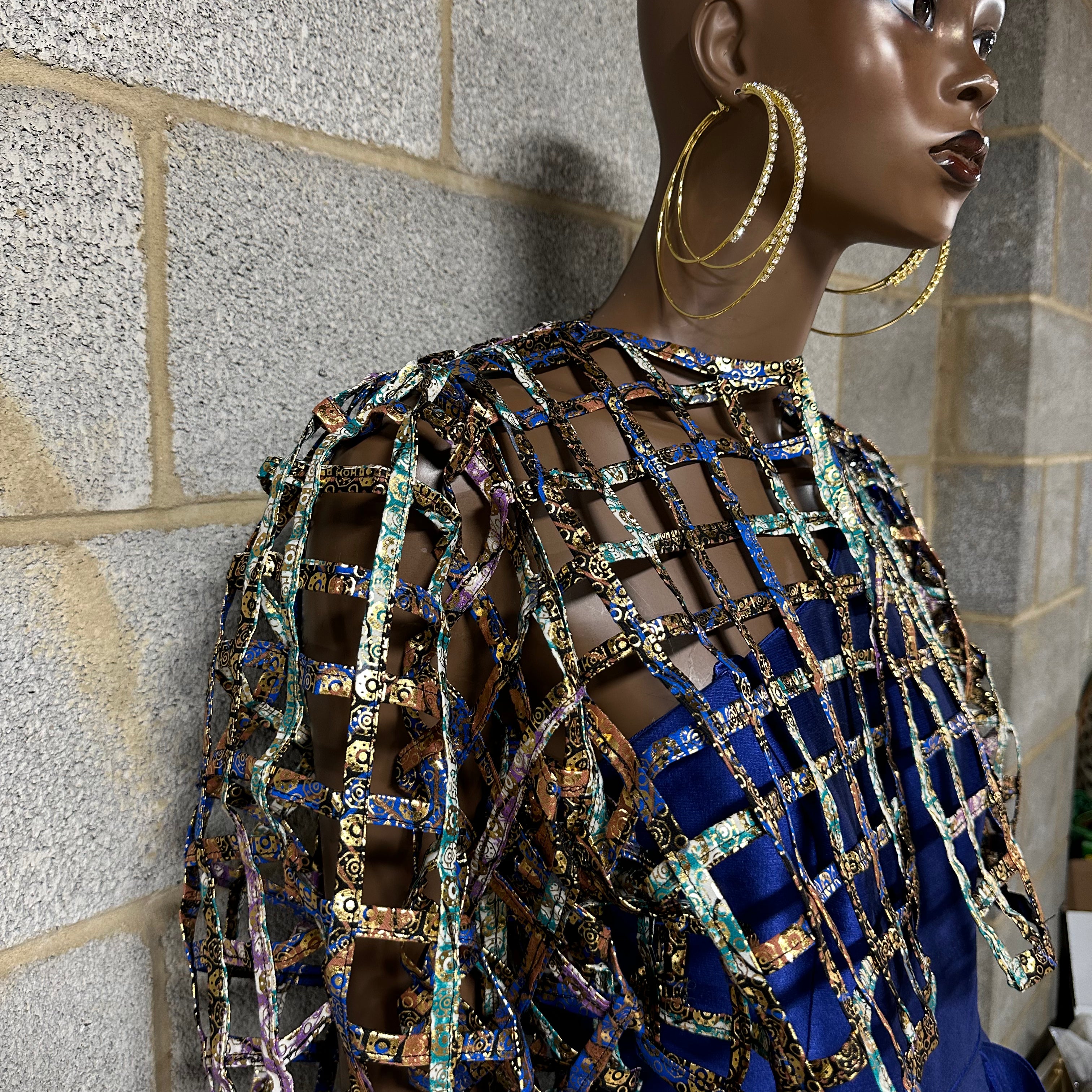 Ankara laced / Net short top/Coverup - trufacebygrace