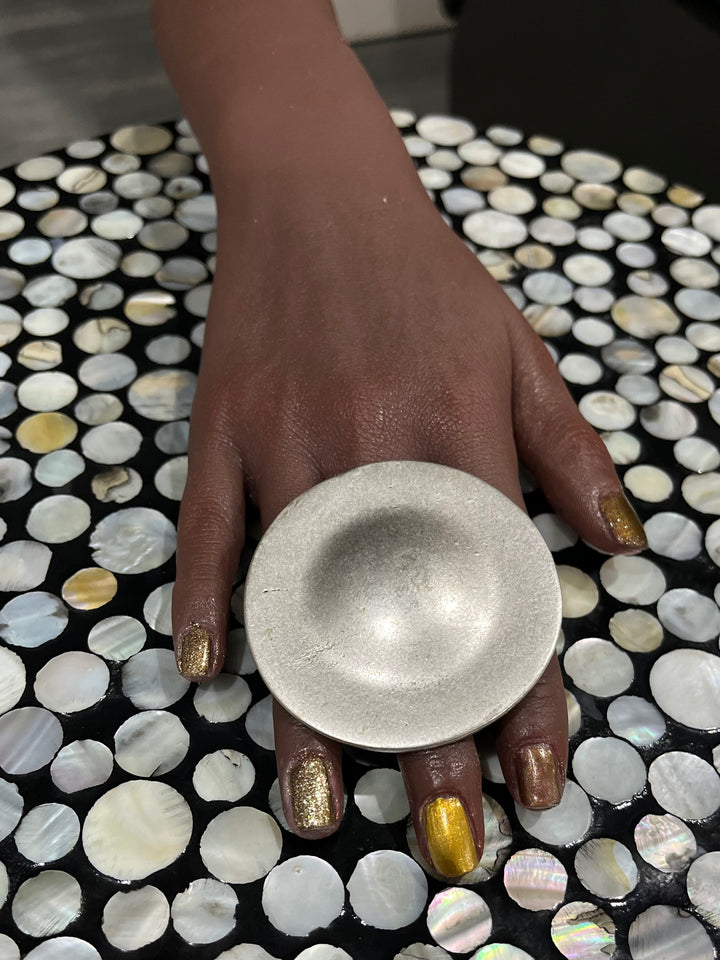 Raised Geometric silver/Gold Adjustable Ring