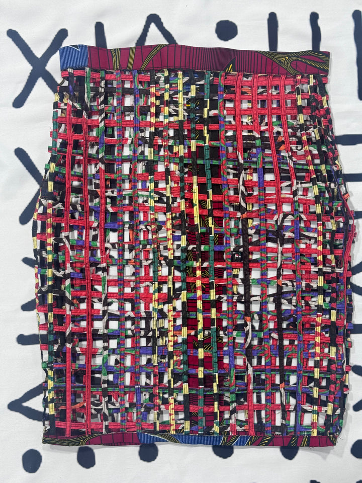 Nyakim Ankara Laced pencil Skirt