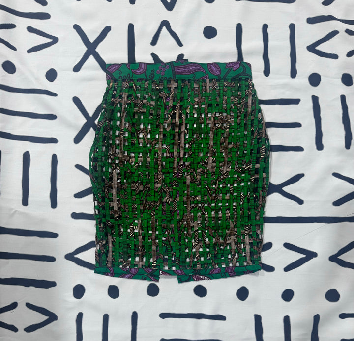 Nyakim Ankara Laced pencil Skirt