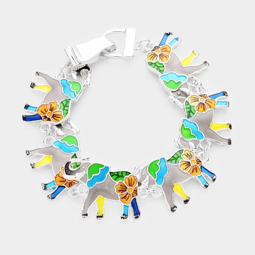 Sample : Colorful Elephant Magnetic Bracelet