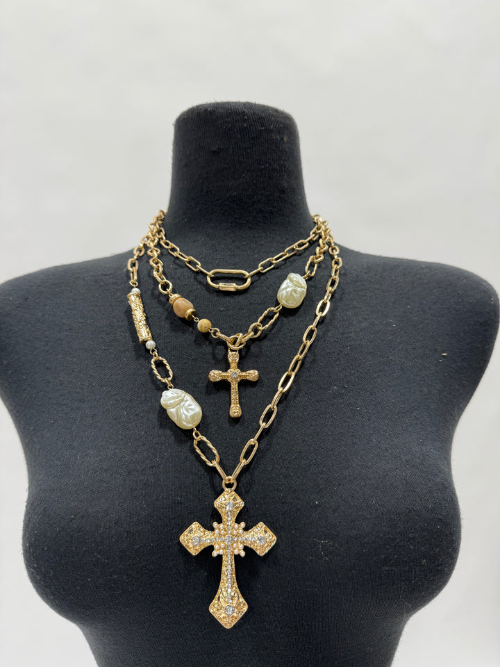 Trinity Pearl Layered Necklace