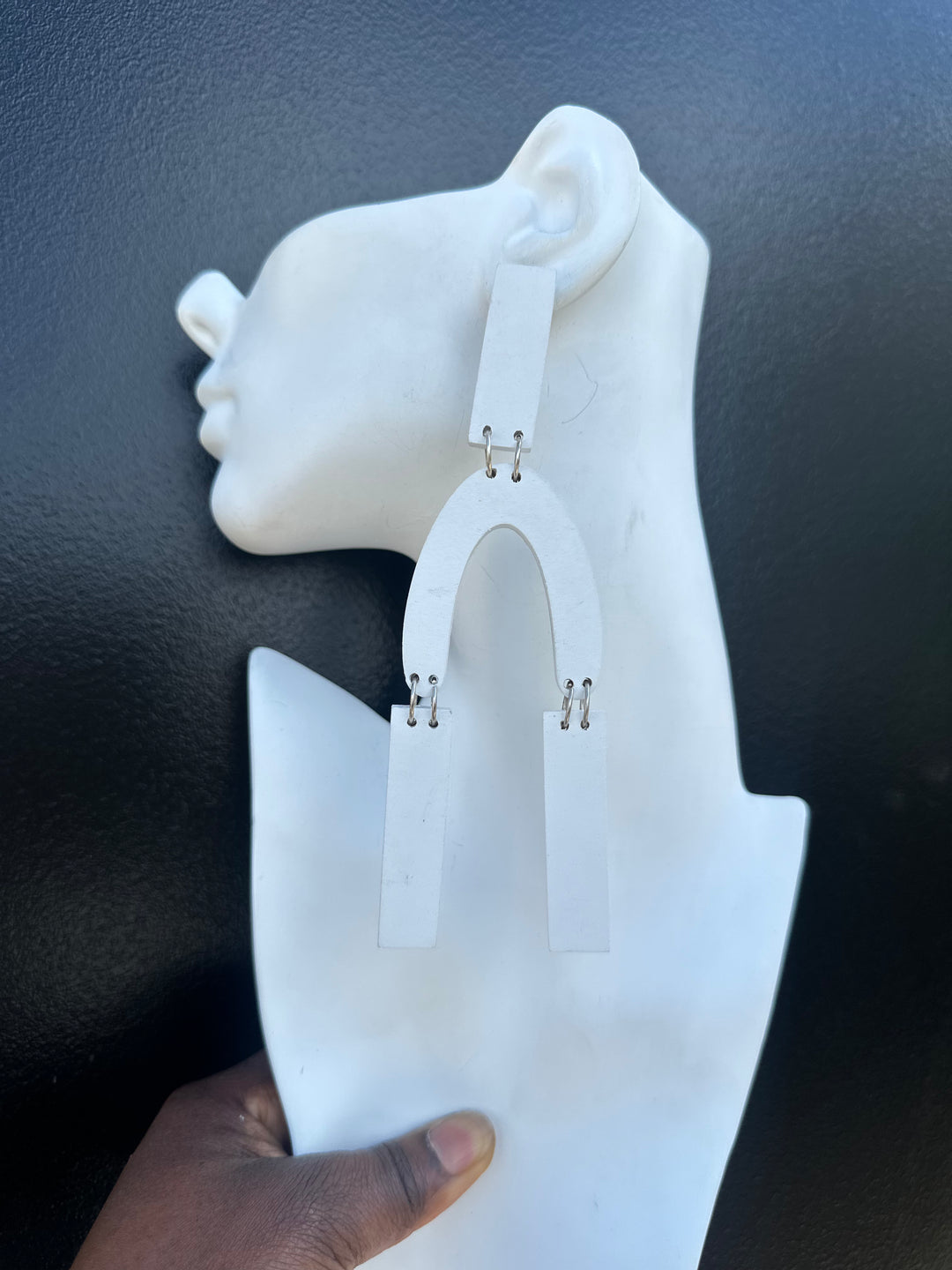 Mwanga Arc painted wood Earrings