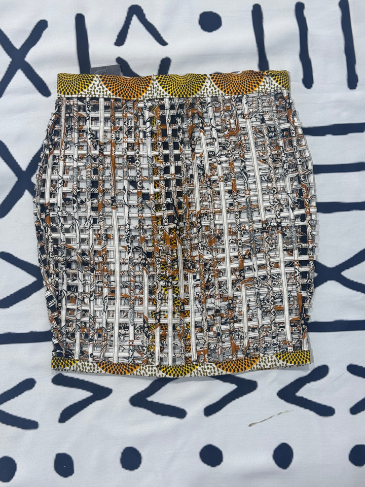 Nyakim Ankara Laced pencil Skirt