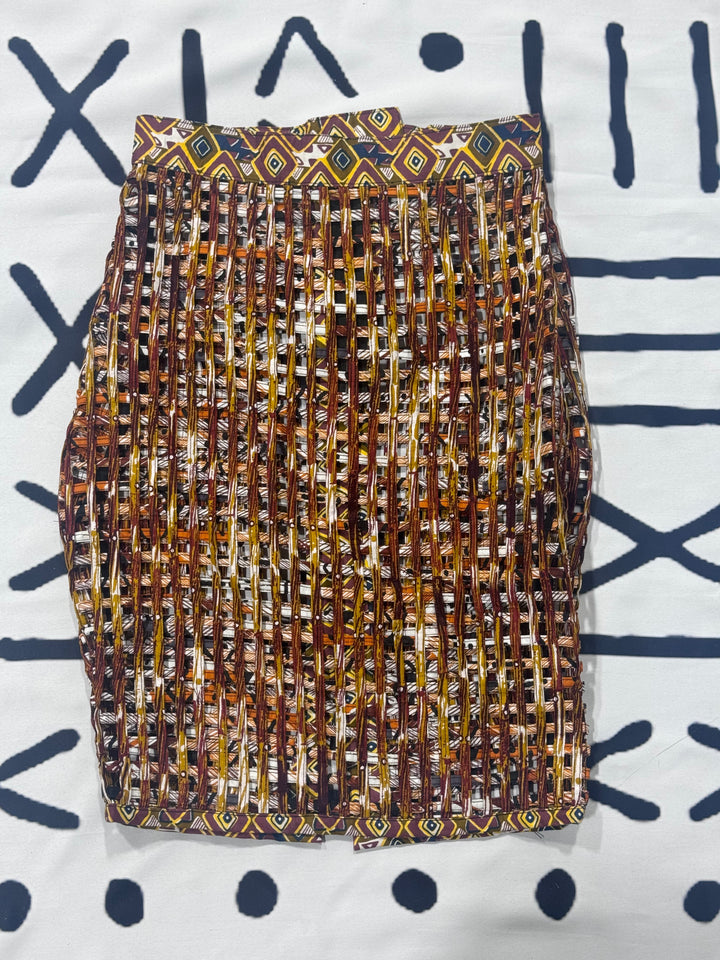 Nyakim Ankara Laced pencil Skirt