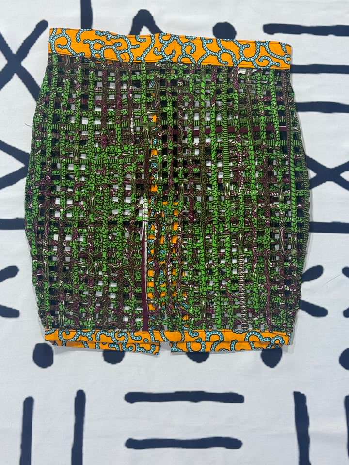 Nyakim Ankara Laced pencil Skirt