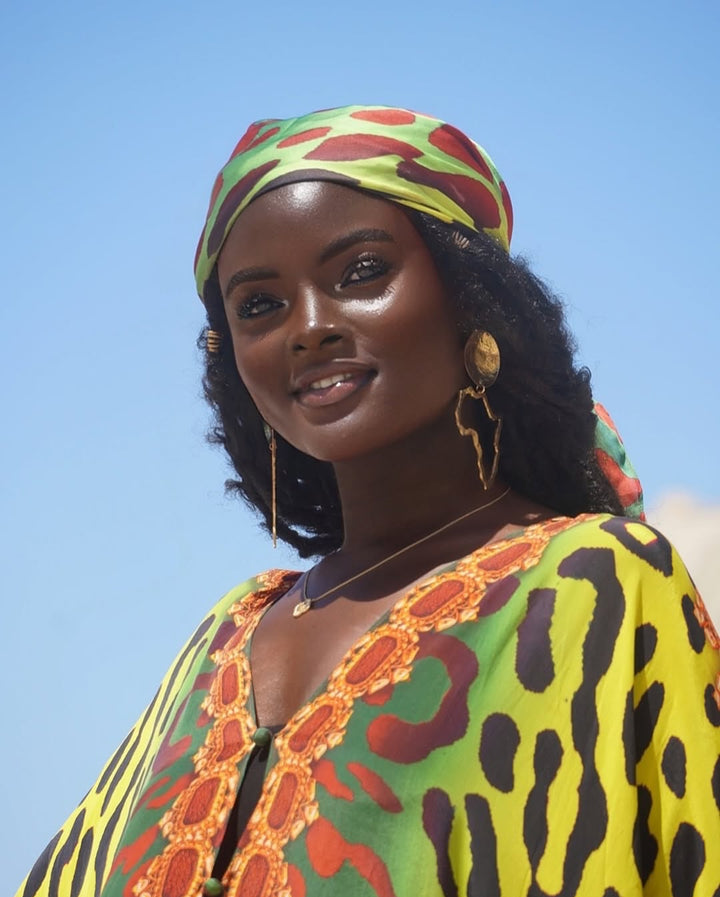 Textured Brass Dome with Africa Map Earrings