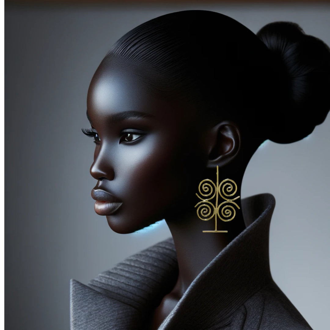 Adinkra symbol Dweninmmen Earrings - Trufacebygrace