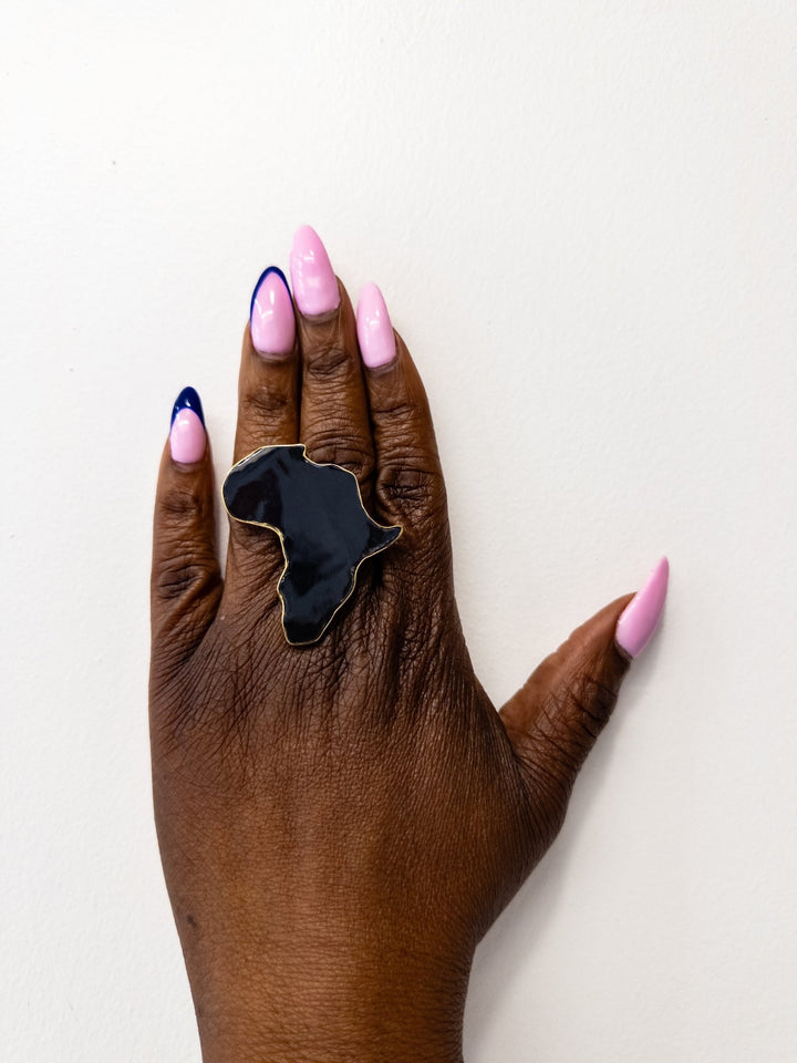 Adjustable Bone Africa Map Ring - Trufacebygrace
