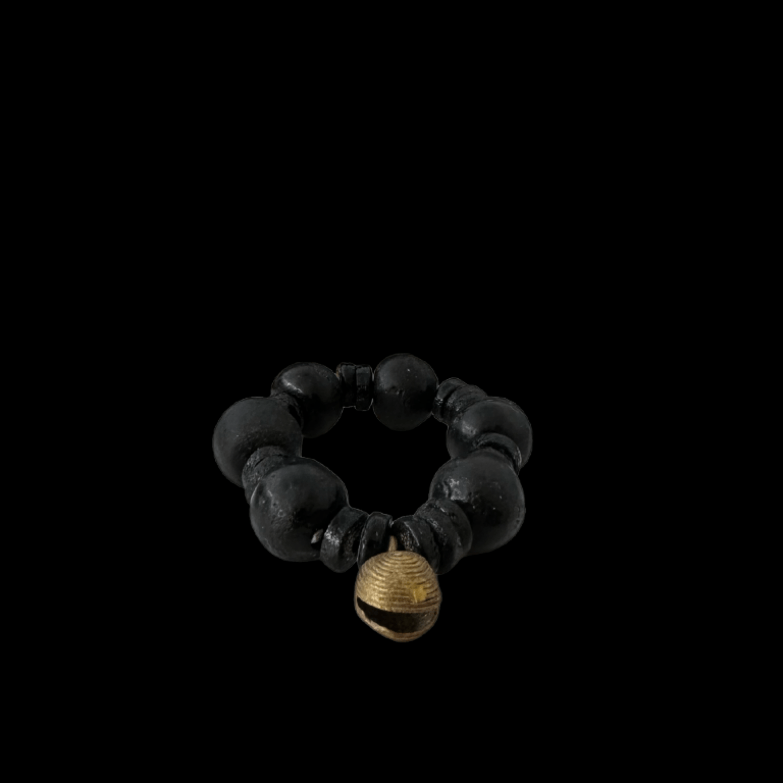 Aduboahene Brass and Ghana glass beads elastic bracelet - Unisex - Trufacebygrace