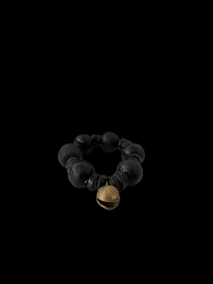Aduboahene Brass and Ghana glass beads elastic bracelet - Unisex - Trufacebygrace