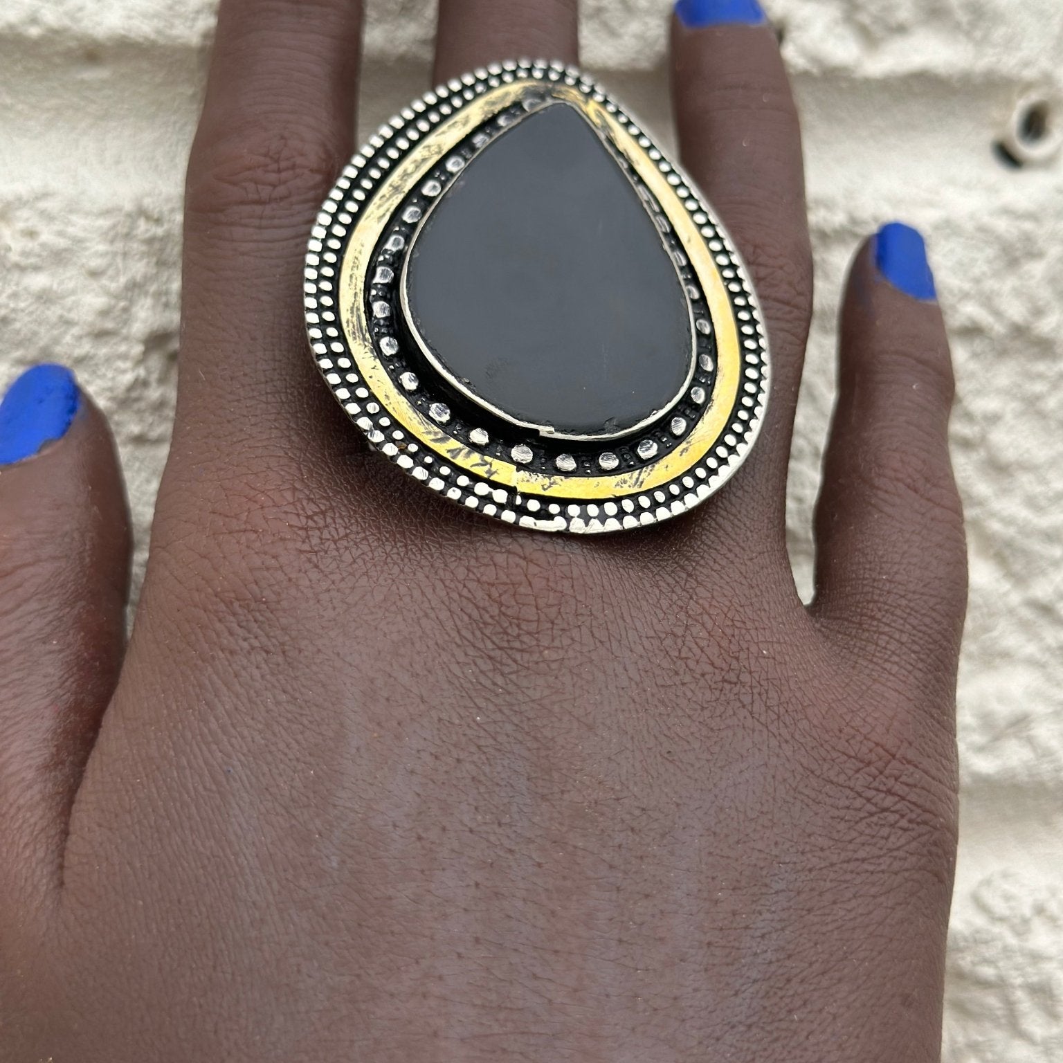 Aduta Vintage Pear - shaped Adjustable Rings - Trufacebygrace