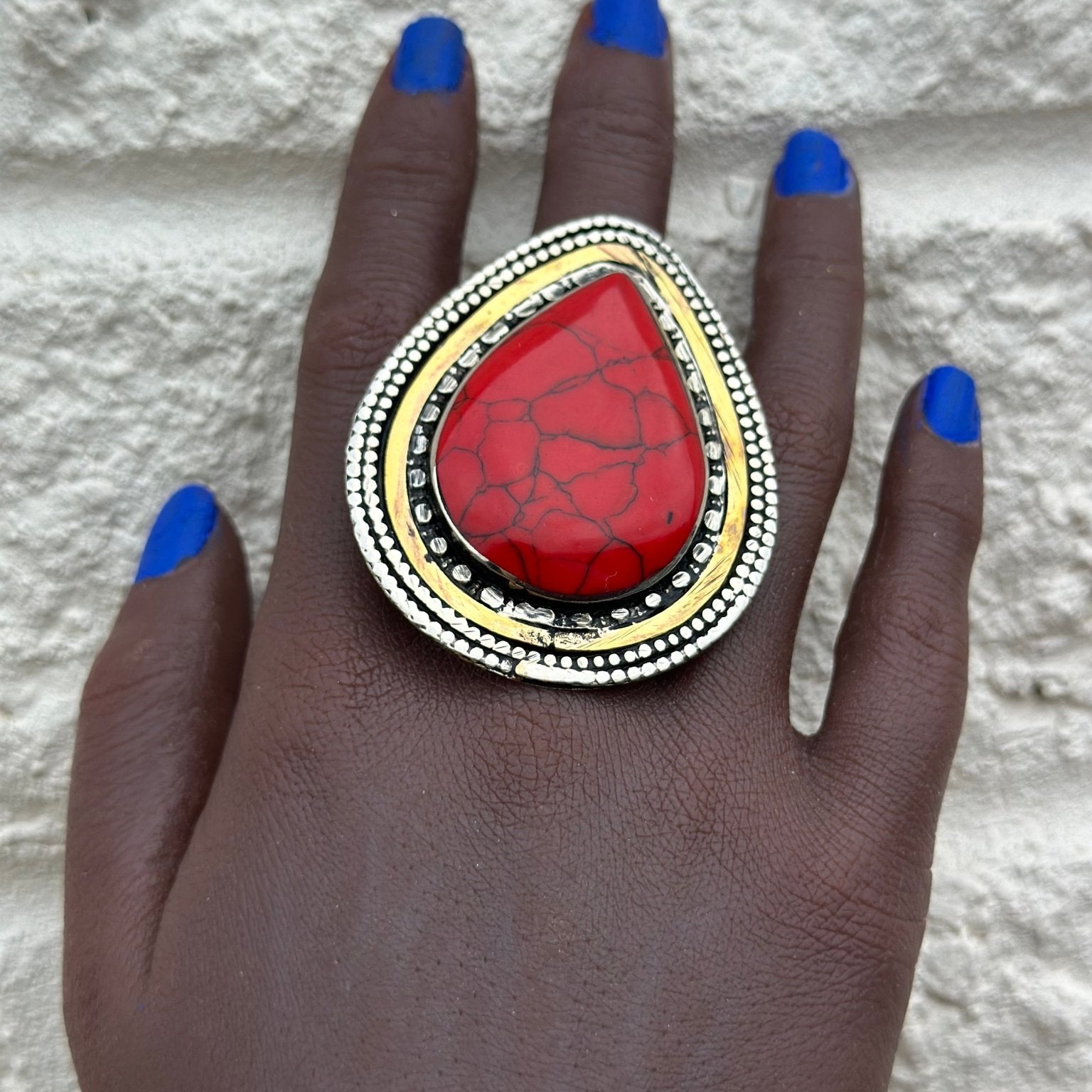 Aduta Vintage Pear - shaped Adjustable Rings - Trufacebygrace