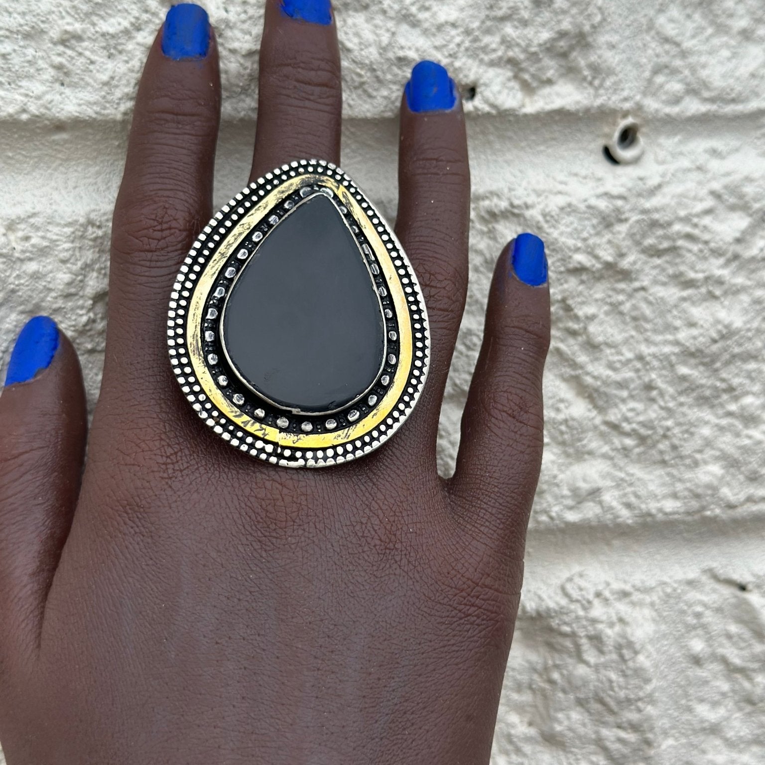 Aduta Vintage Pear - shaped Adjustable Rings - Trufacebygrace