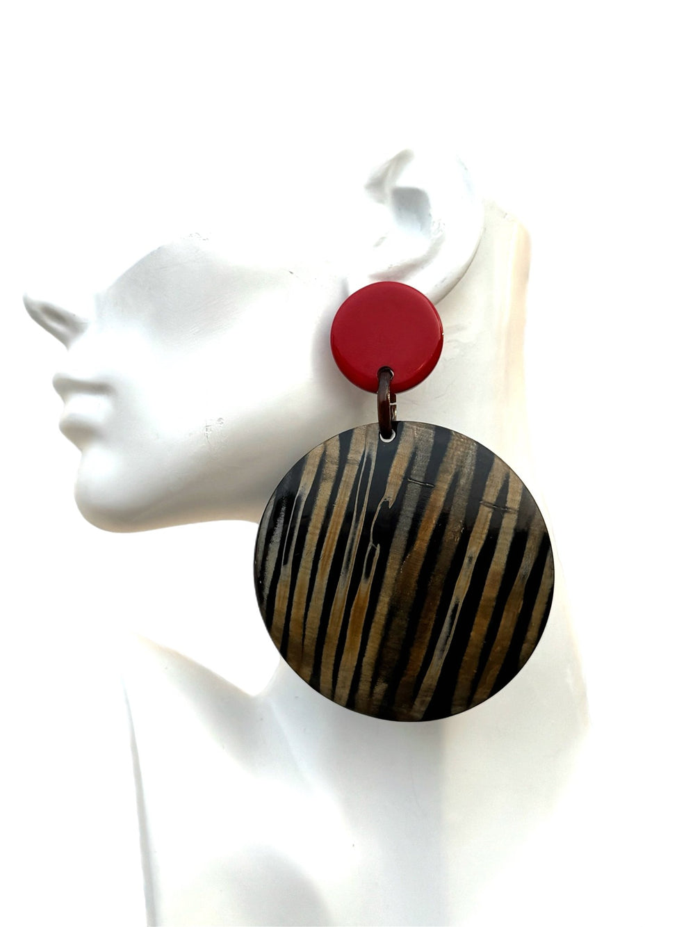 Afiya Stripes Horn Statement Earrings - Trufacebygrace