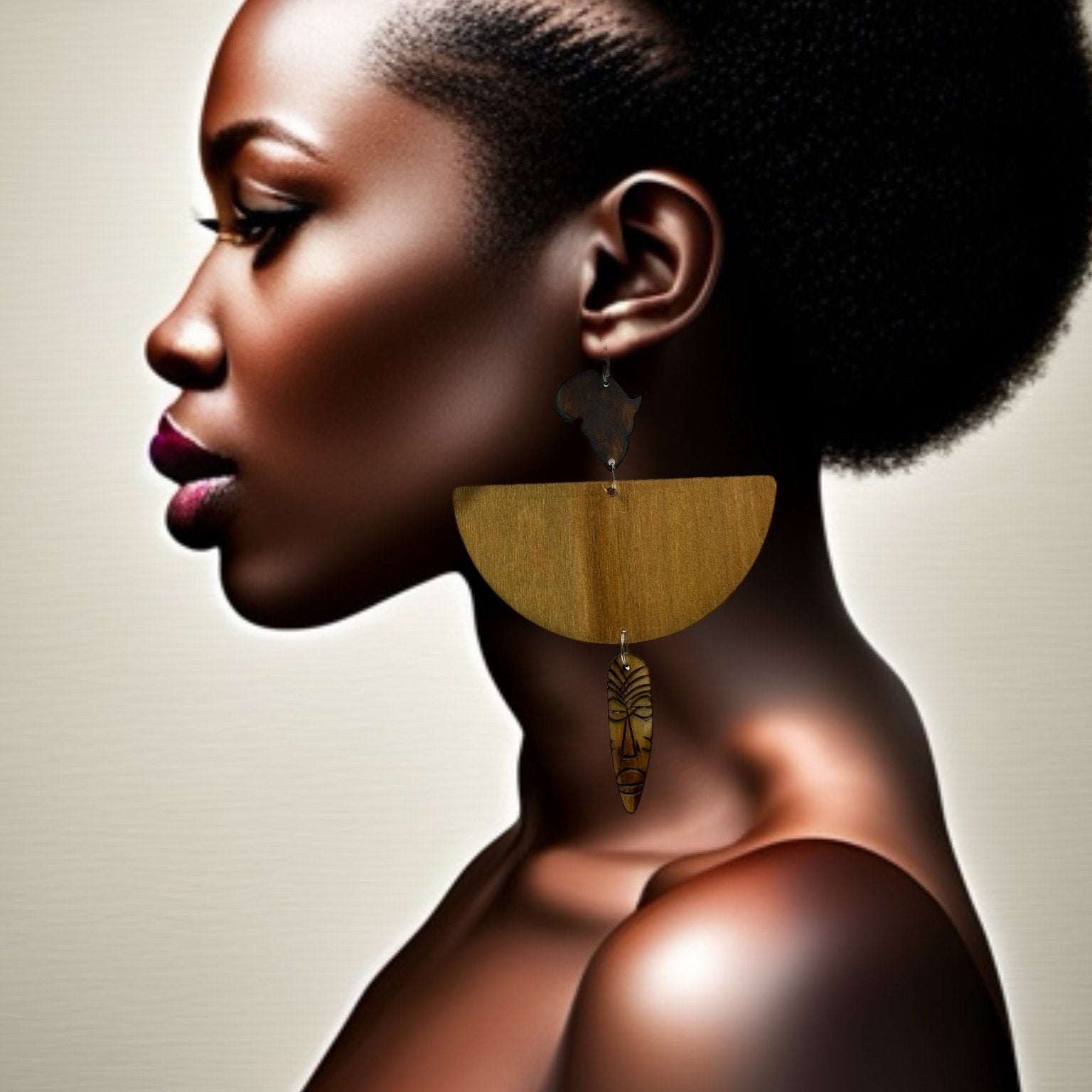 African in my veins horn and wood earrings - Trufacebygrace