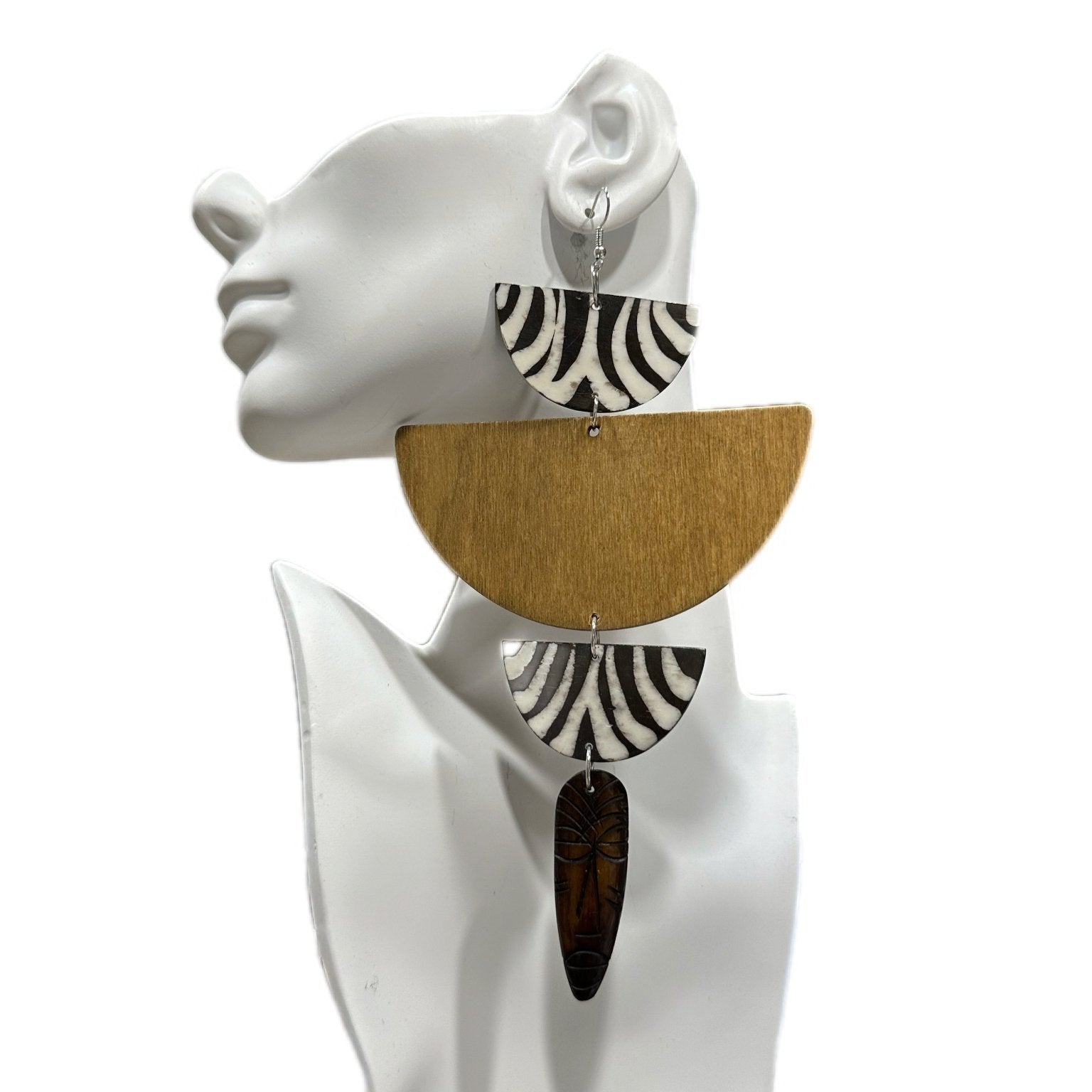 African in my veins horn and wood earrings - Trufacebygrace