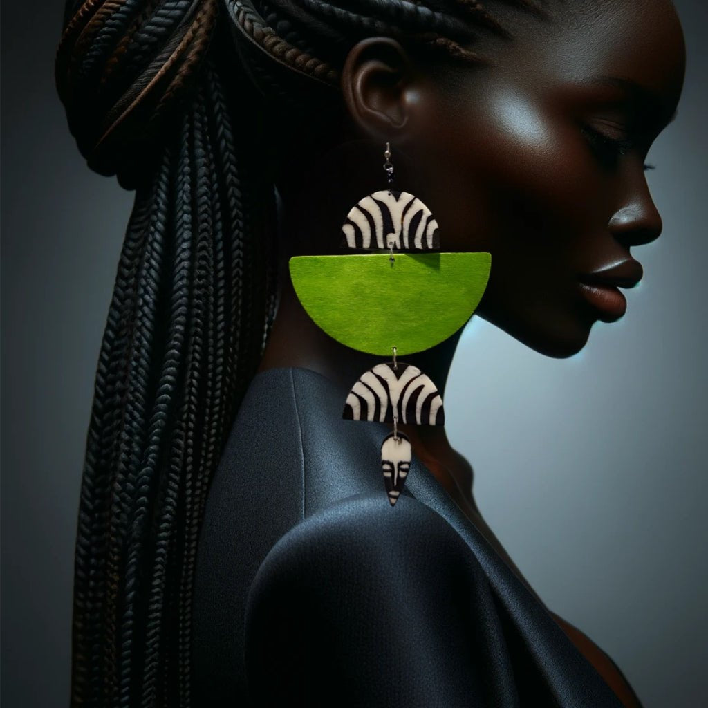 African in my veins horn and wood earrings - Trufacebygrace