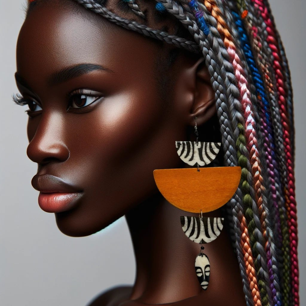 African in my veins horn and wood earrings - Trufacebygrace