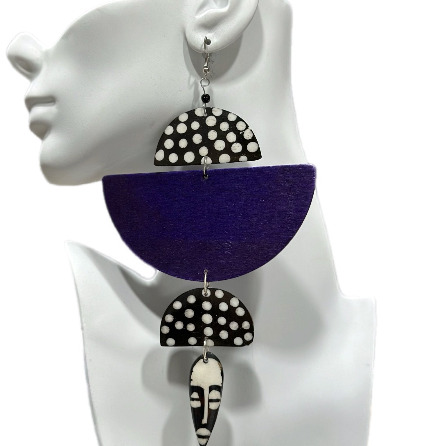 African in my veins horn and wood earrings - Trufacebygrace