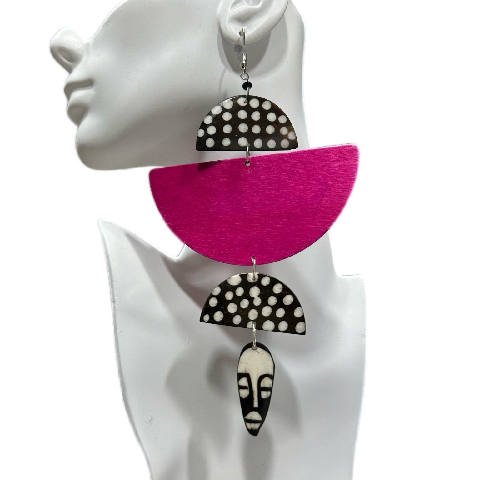 African in my veins horn and wood earrings - Trufacebygrace