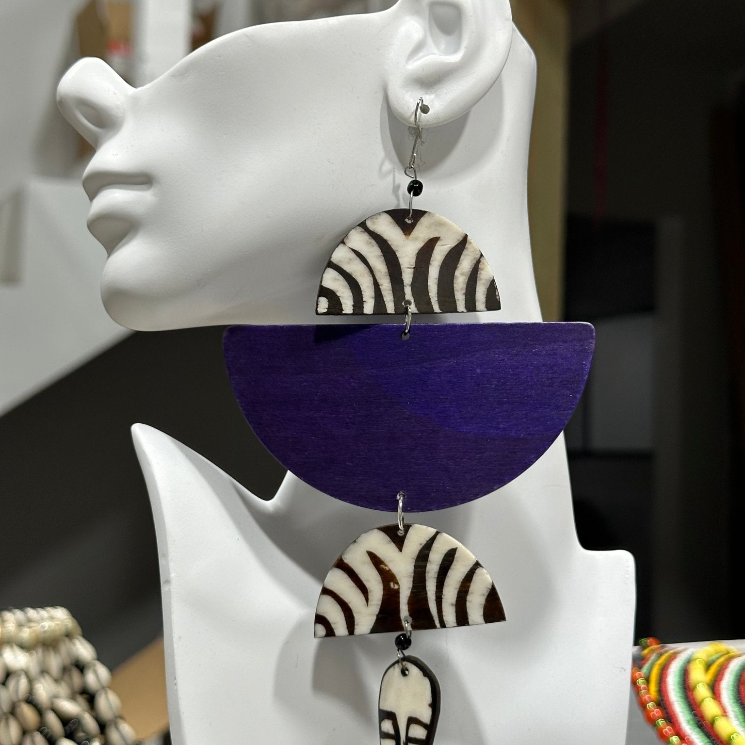 African in my veins horn and wood earrings - Trufacebygrace