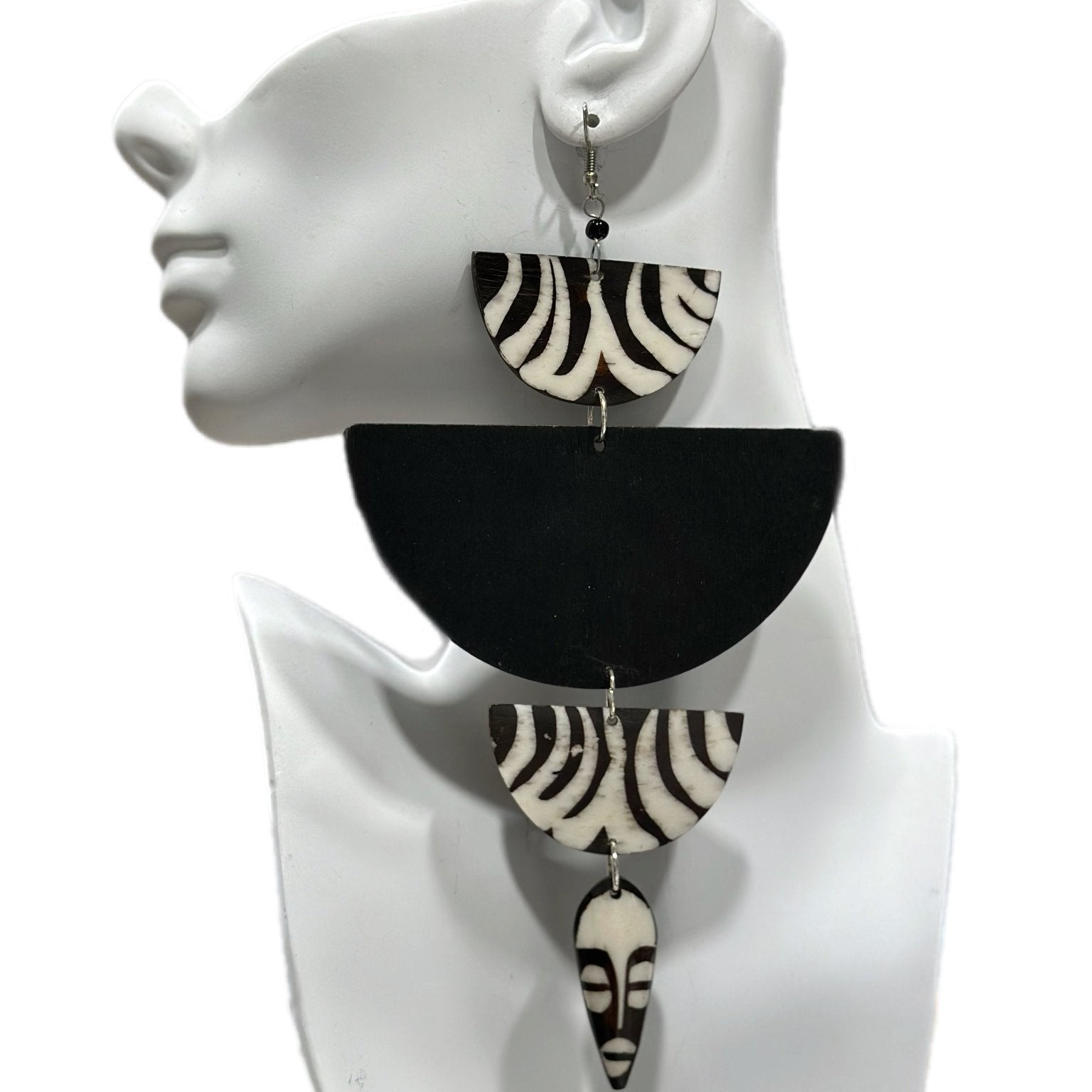 African in my veins horn and wood earrings - Trufacebygrace
