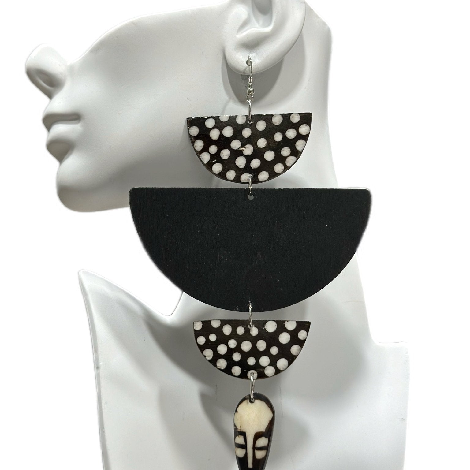 African in my veins horn and wood earrings - Trufacebygrace