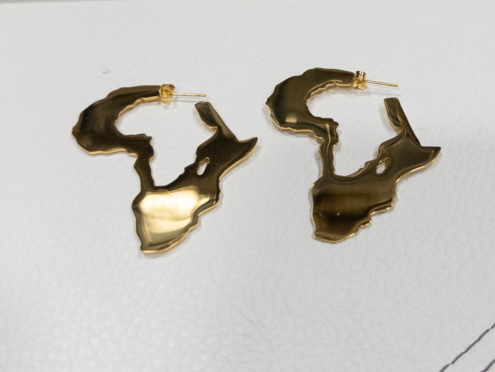 African Map Solid Hoop Earrings - Trufacebygrace