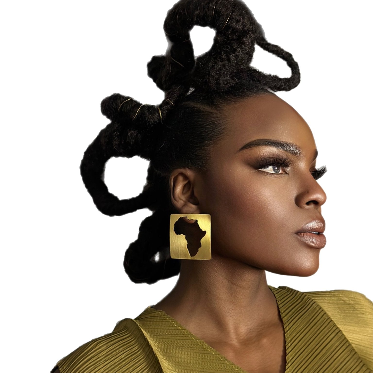 African Map Square Earrings - Trufacebygrace