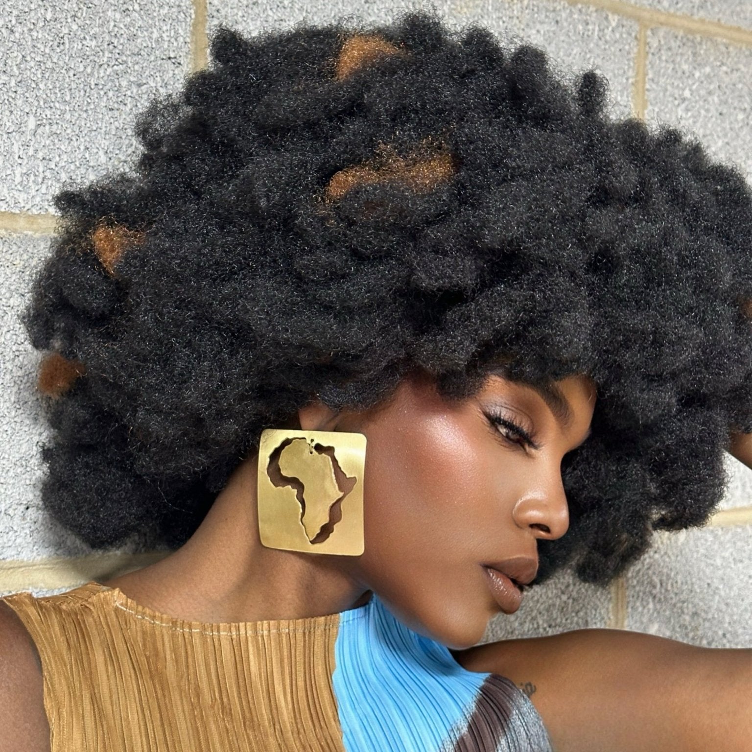 African Map Square Earrings - Trufacebygrace