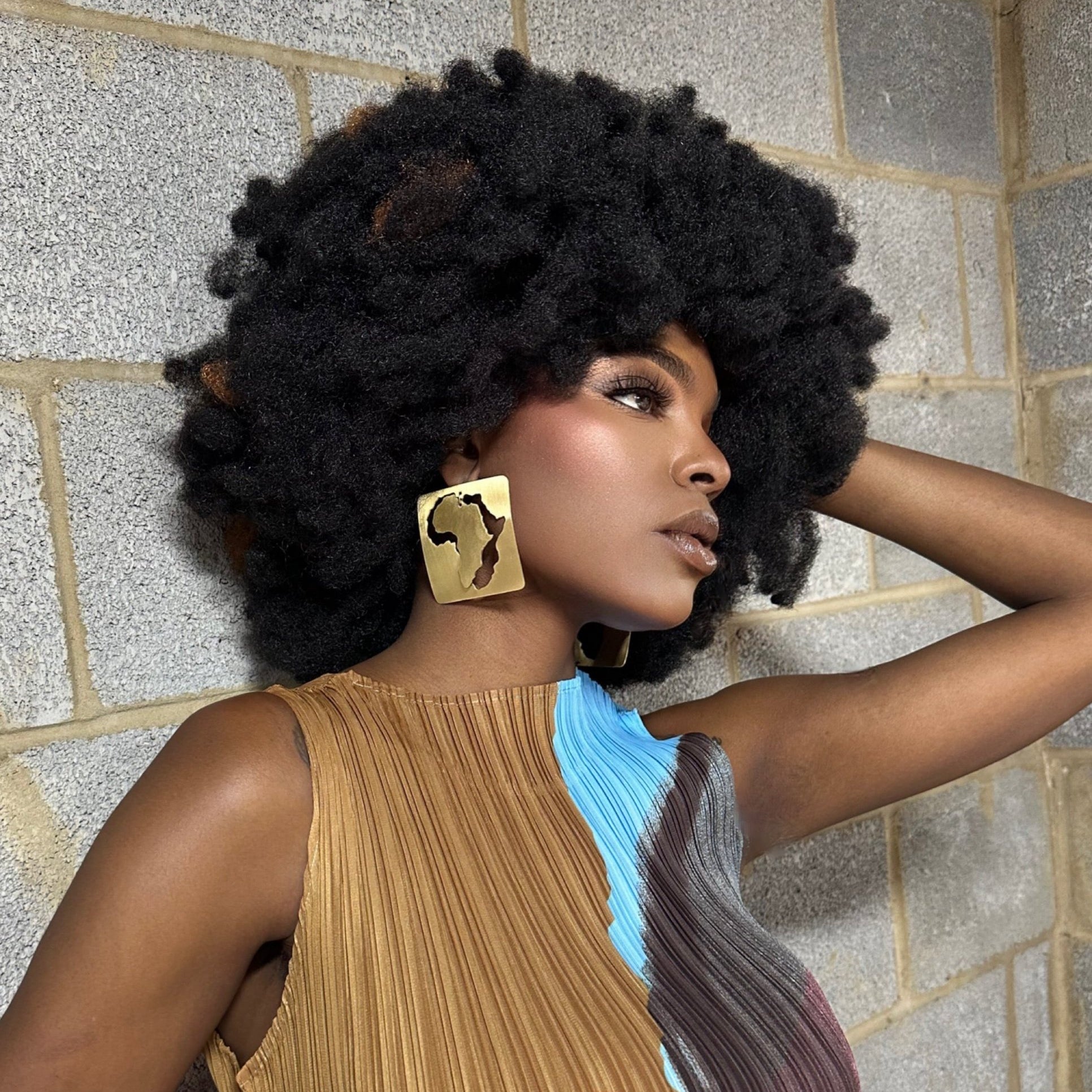 African Map Square Earrings - Trufacebygrace
