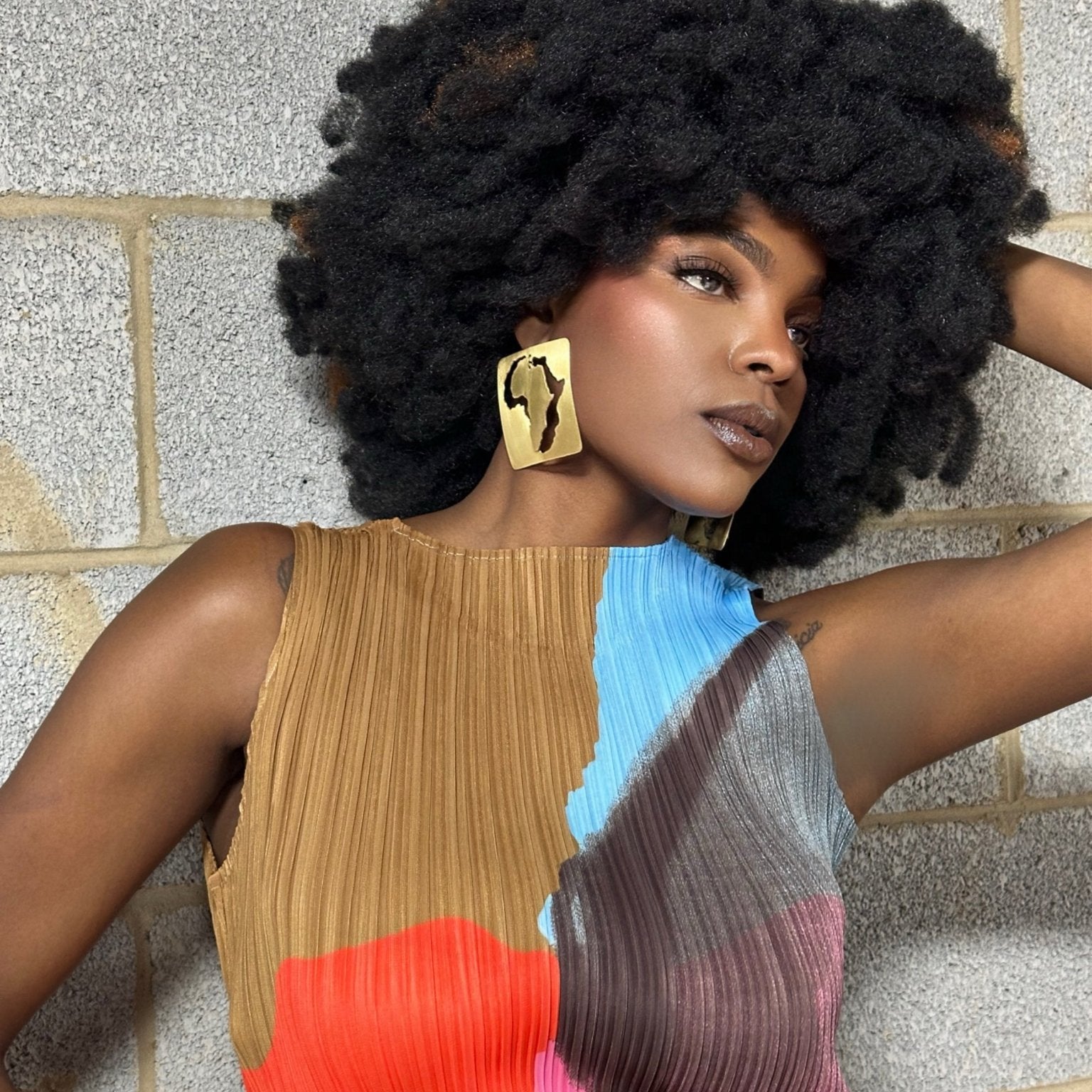 African Map Square Earrings - Trufacebygrace