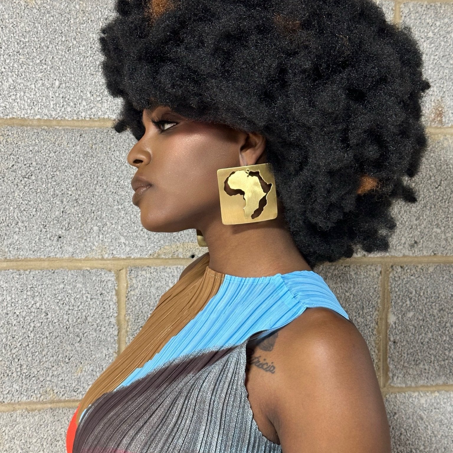 African Map Square Earrings - Trufacebygrace