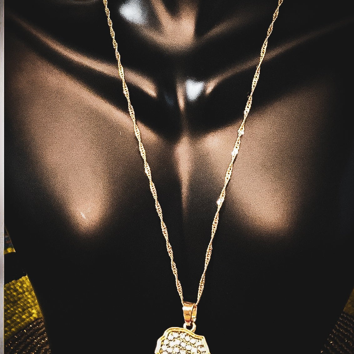 African map with rhinestone necklace - Trufacebygrace