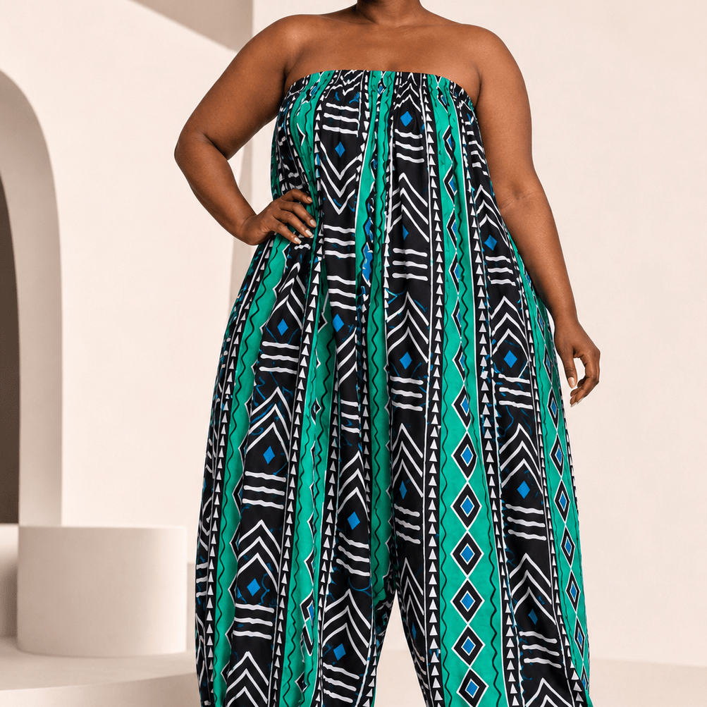 African Print Balloon Jumpsuit - Trufacebygrace