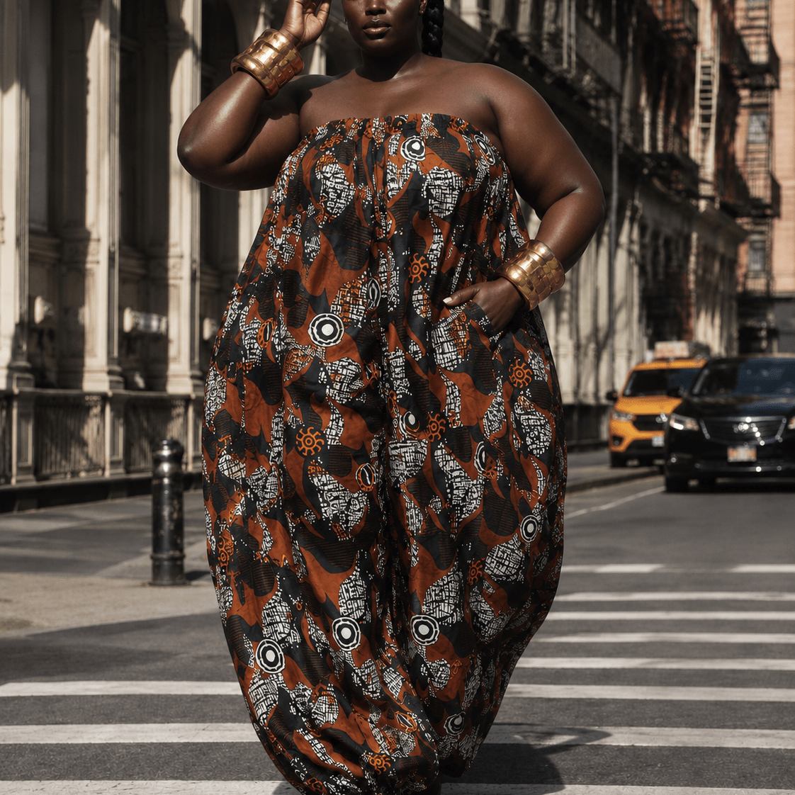 African Print Balloon Jumpsuit - Trufacebygrace