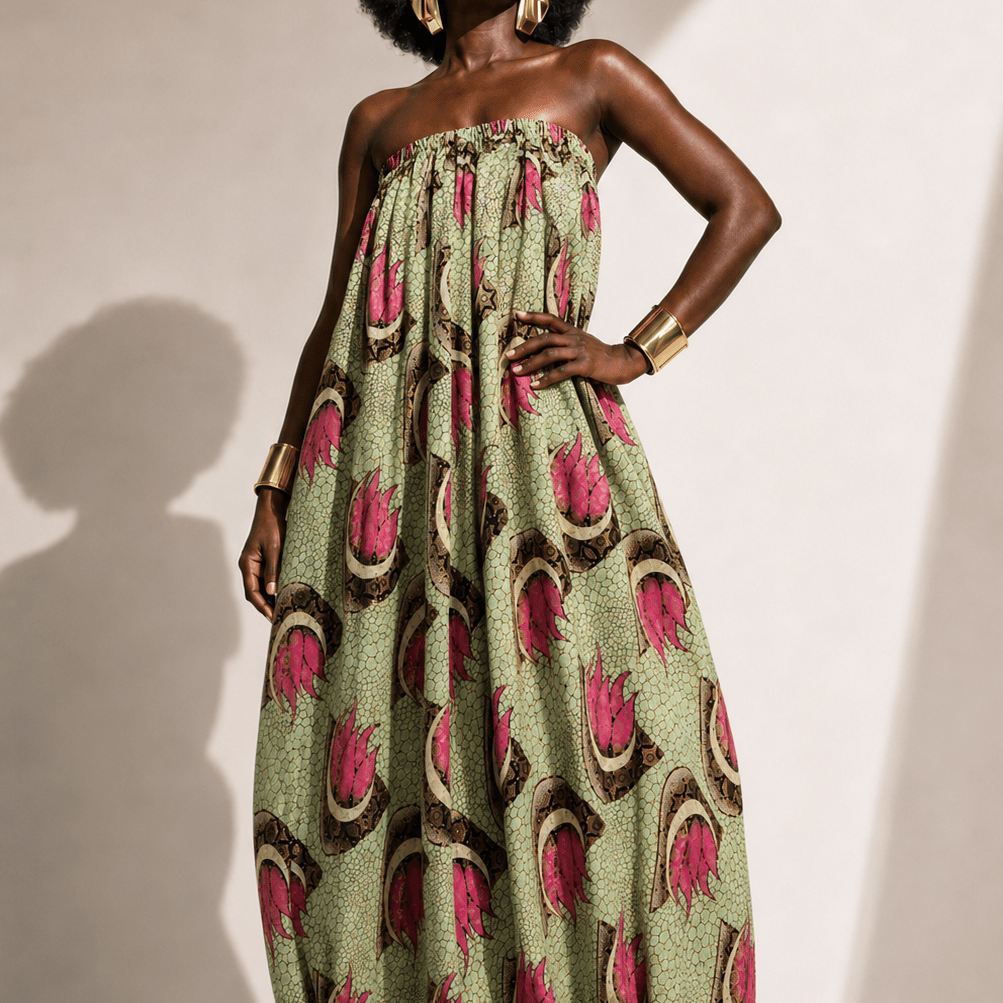 African Print Balloon Jumpsuit - Trufacebygrace