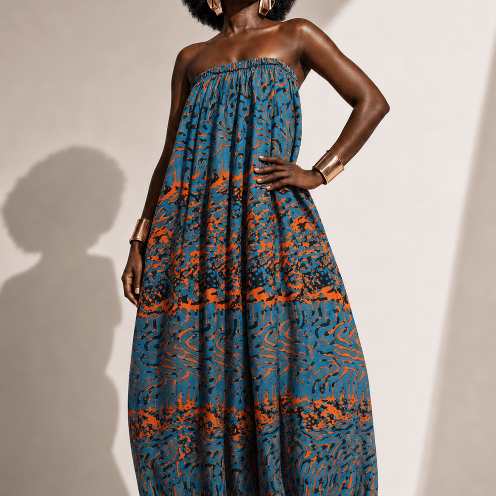 African Print Balloon Jumpsuit - Trufacebygrace