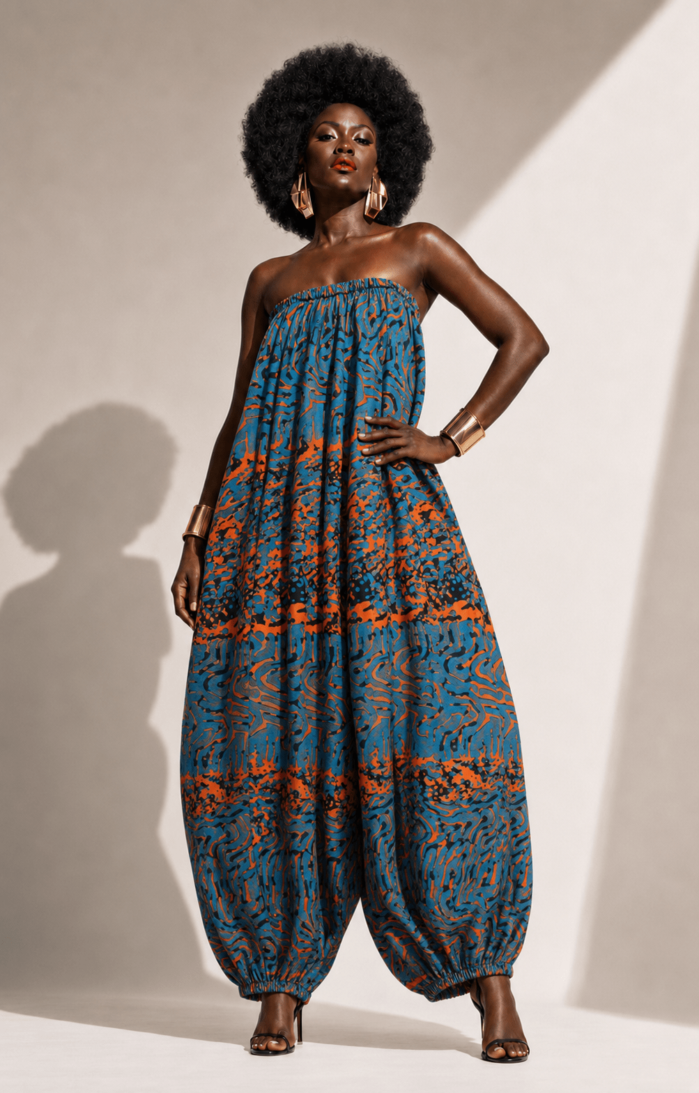 African Print Balloon Jumpsuit - Trufacebygrace