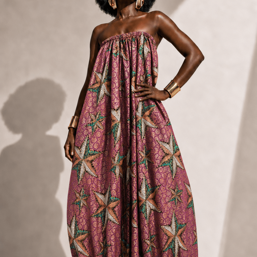 African Print Balloon Jumpsuit - Trufacebygrace