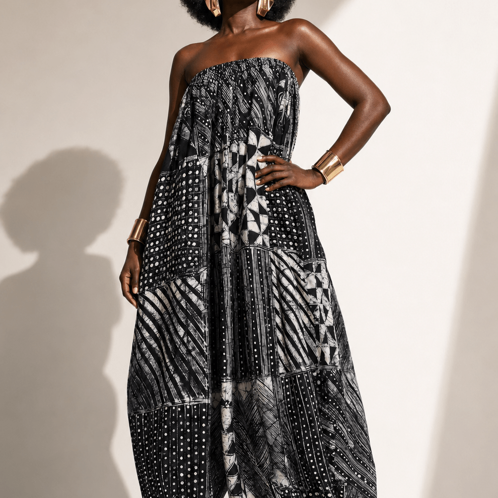 African Print Balloon Jumpsuit - Trufacebygrace