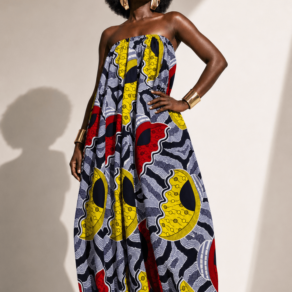 African Print Balloon Jumpsuit - Trufacebygrace