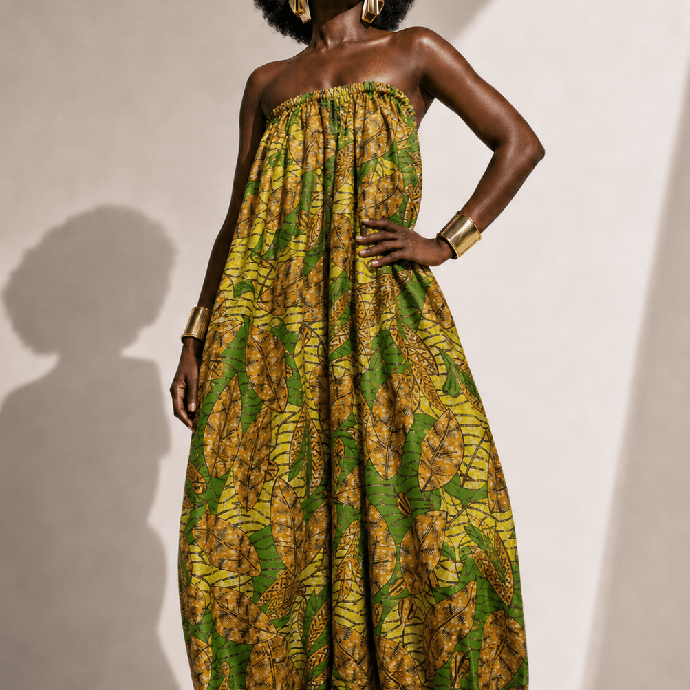 African Print Balloon Jumpsuit - Trufacebygrace