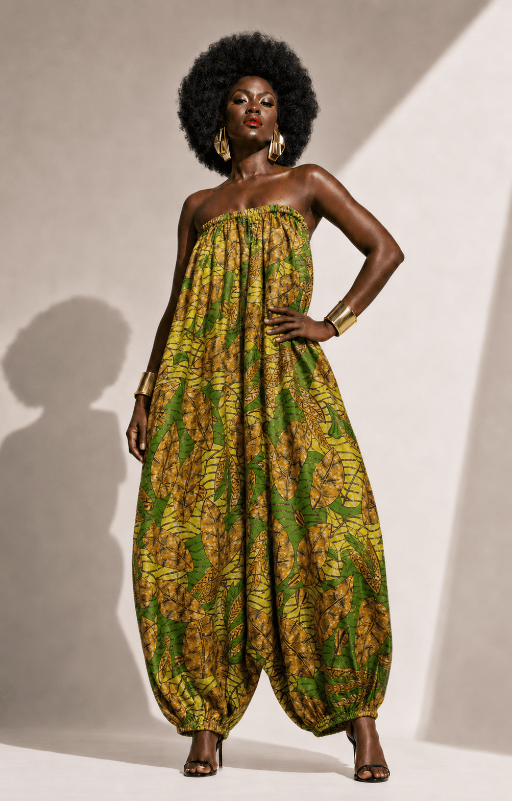 African Print Balloon Jumpsuit - Trufacebygrace